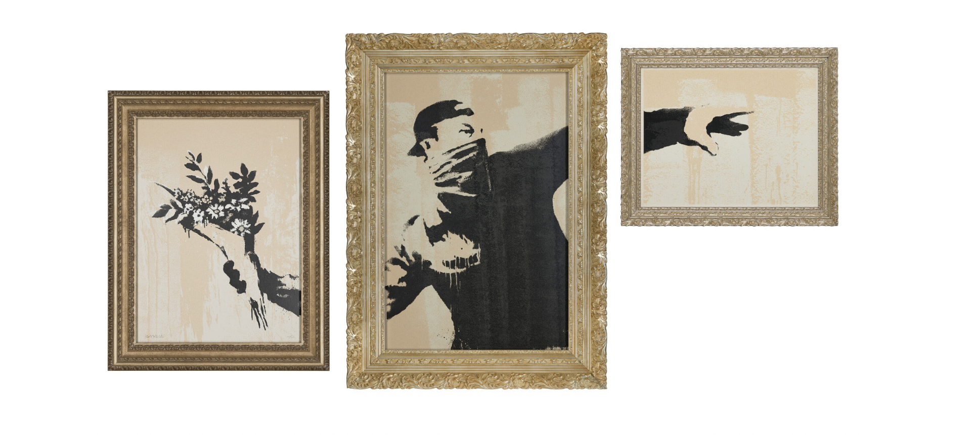 絵画 Banksy exhibition card Banksy | Spray paint and stencil on cardboard, signed and